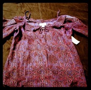 Purple Ruffle Chiffon Top